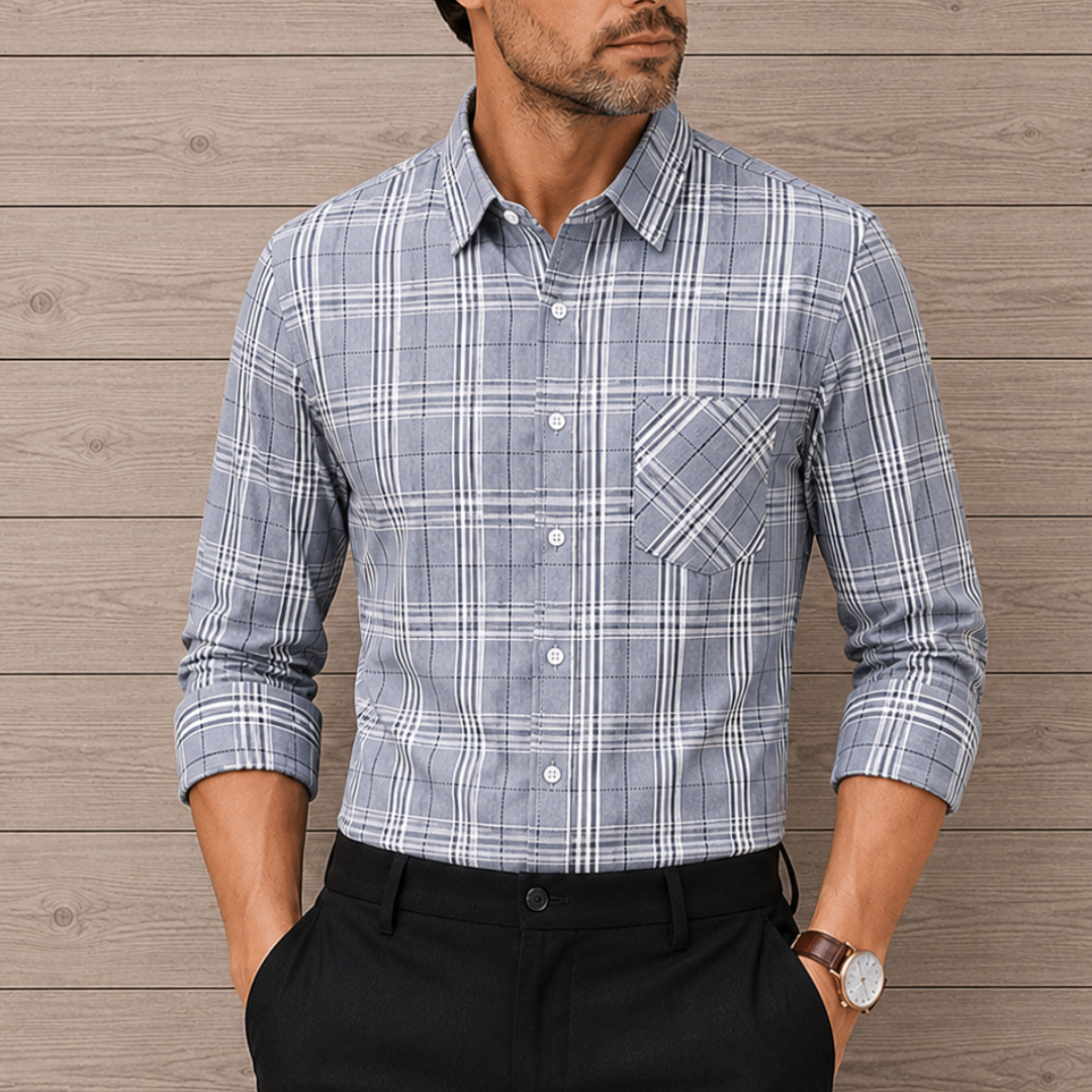 Plaid Long-Sleeved Shirt
