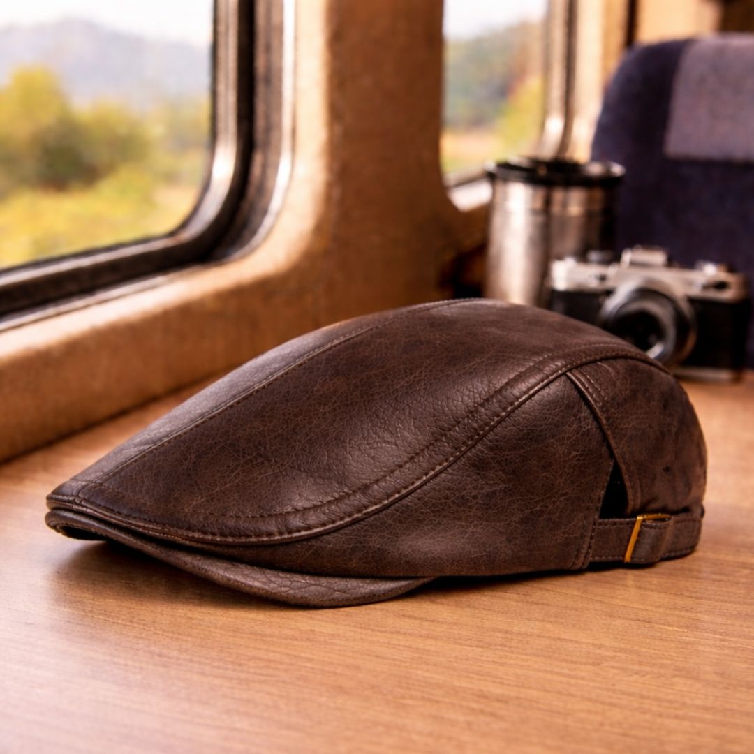 Classic Leather Flat Cap