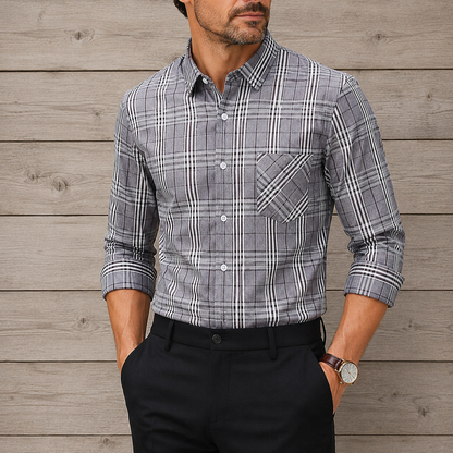 Plaid Long-Sleeved Shirt